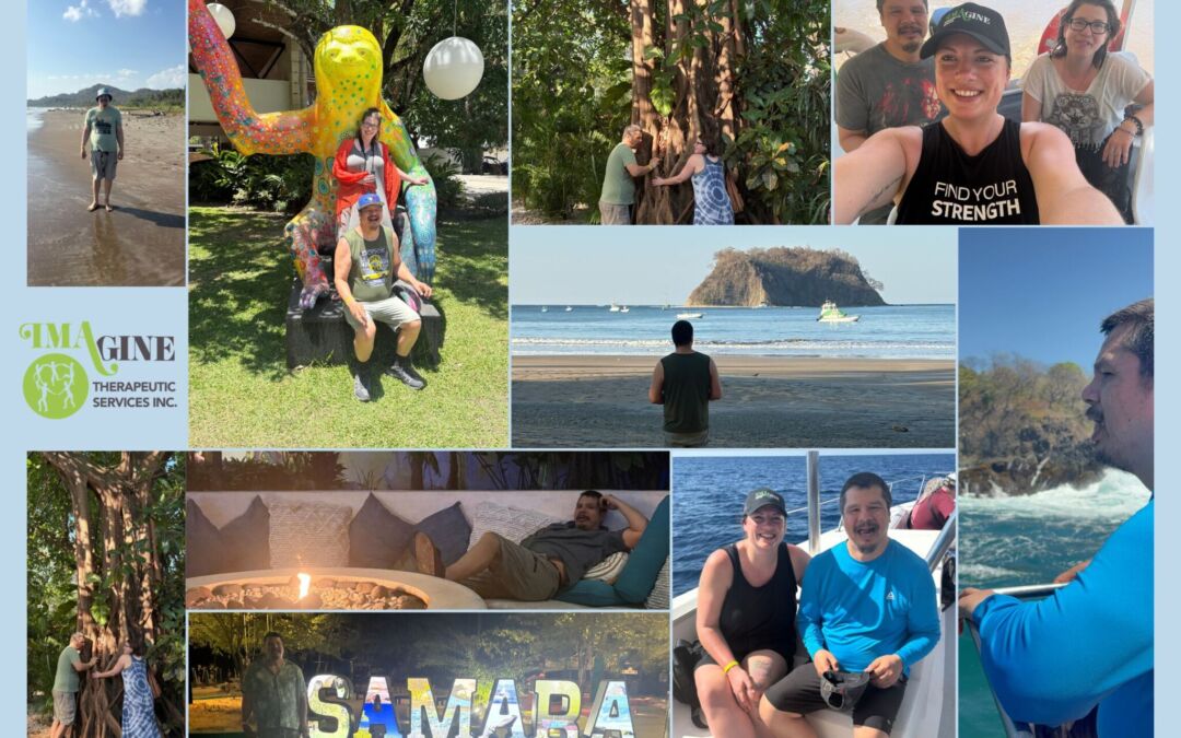 a collage of KB's trip.