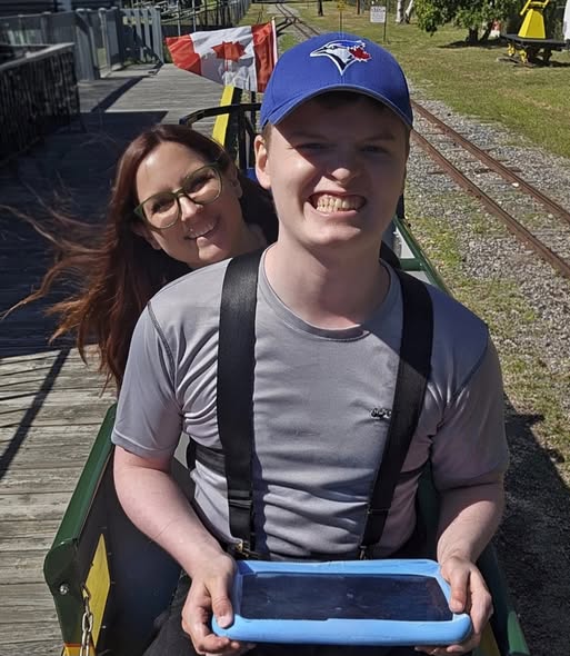 JA and Shelby hanging out on a Train